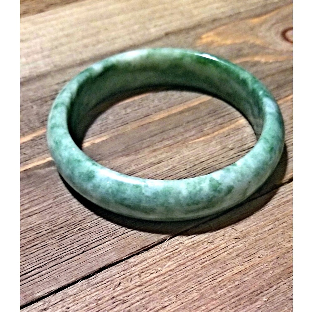 Green and White Jade Bracelet